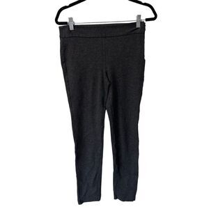 Saks Fifth Avenue Side Zip Nylon Blend Dark Gray Skinny Pants Business Size 4